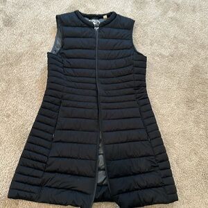 Women’s black long save the duck vest